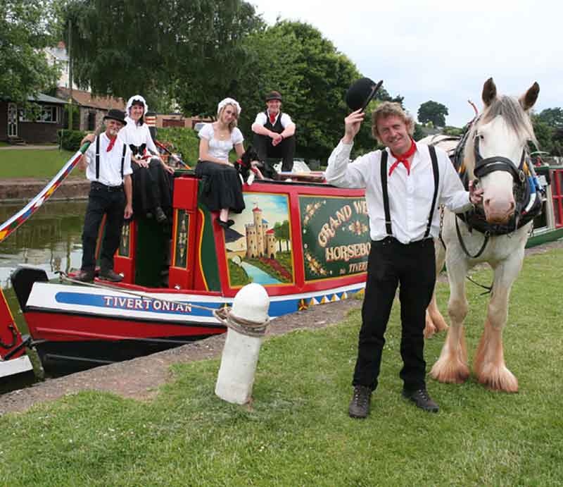 Tiverton Canal Co. team with shire horse and The Tivertonian.